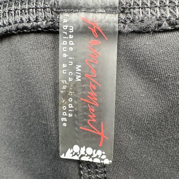 Free People Movement Leggings Womens Medium Gray High Rise Cropped Stretch Gym - Picture 6 of 12